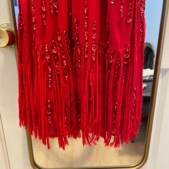 Free People Crystal Clear Mini Dress in Cherry Red - Picture 8 of 8